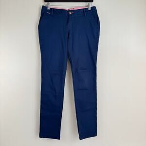 Columbia Pants Womens 8 Flat Front Chino Navy Blue Smart Casual Outdoor Trousers